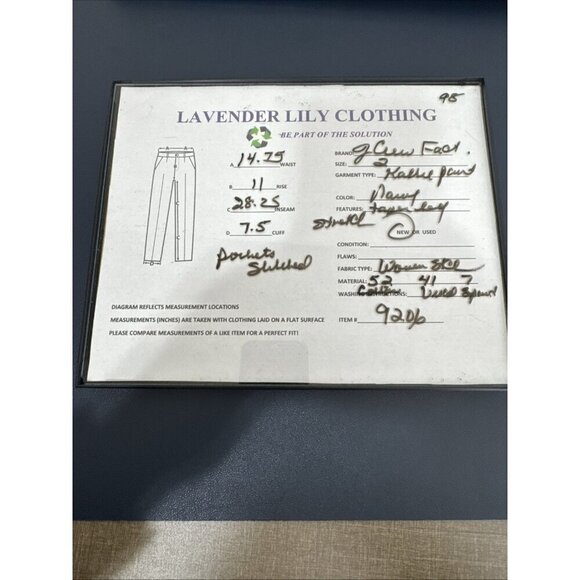 J. Crew Women's 2 Kallie Pants Navy Stretch NWT Tapered Leg - Picture 12 of 12